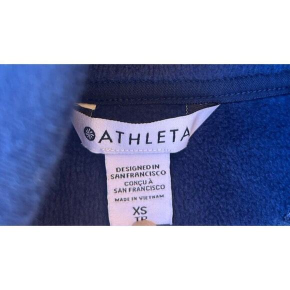 Athleta Cozy Karma Asym Pullover Sweatshirt XS Enchanted Blue Casual MF - Picture 4 of 5
